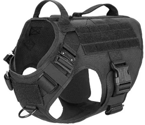 Best Tactical Vest Of Military K9 Harness ICEFANG Tactical Dog Harness With 2× Metal Buckle